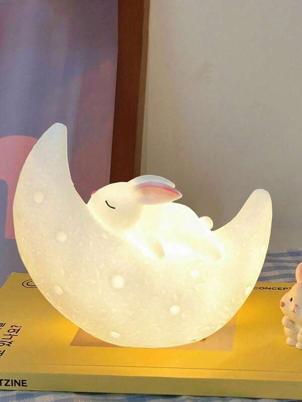 Cute Cartoon Rabbit Night Light, Bedroom Bedside Lamp, Decorative Small Table Lamp, Room Decor Lighting, Dorm Atmosphere Lamp