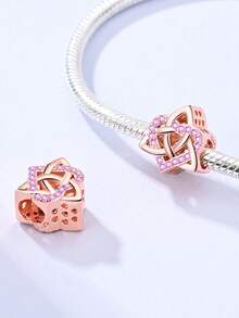 镀银吊坠皇冠包咖啡戒指巧克力玫瑰爱心玫瑰金系列吊坠吊坠球适用于手链DIY女士饰品 - 銀色 - 查看 10