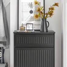 SoBuy Shoe Cabinet FSR165-W - 黑色 - 查看 7