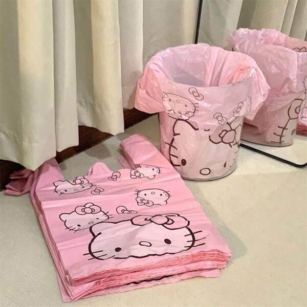 Sanrio 30 pièces Sac poubelle en plastique avec motif Kurumi Jade Dog KiT chat de Sanrio, en matériau PET, multi-usage, jetable, convient pour le salon, la chambre, la salle de bain, la cuisine, design de dessin animé, sac cadeau et de rangement, décoration de mariage, décoration de la maison, décoration de fête, cadeau de mariée, décoration d'anniversaire, de remise de diplôme, de fête, décoration pour une célibataire