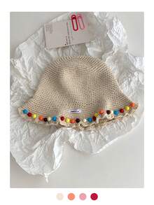 1 件混合纤维针织渔夫帽，百搭大气，增强面部瘦身纱线帽，扎染波西米亚派对优雅复古街头别致宫廷风格针织渔夫帽 - 彩色 - 查看 10