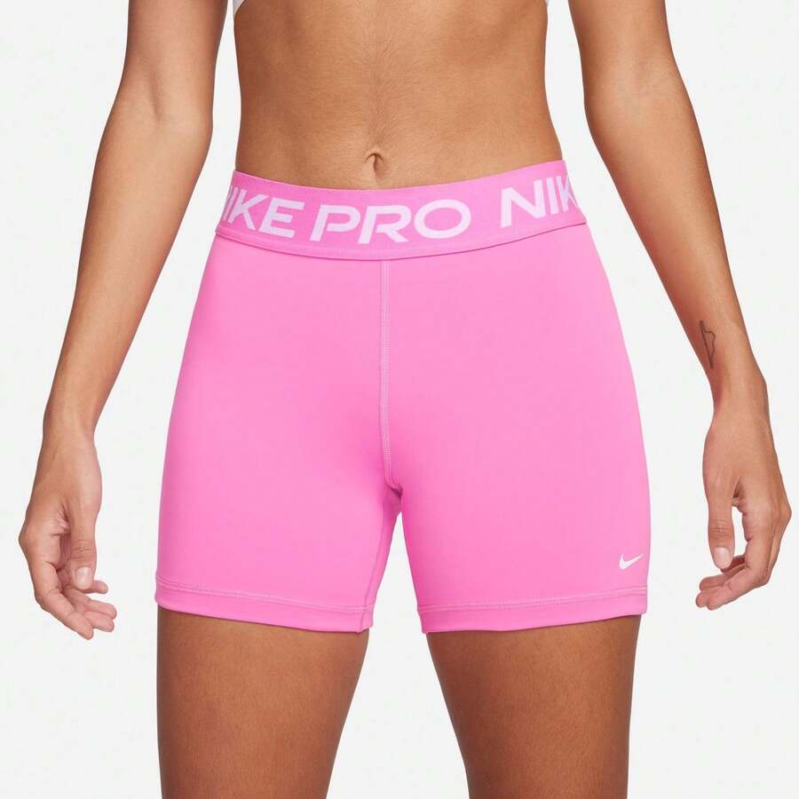 Nike شورت نسائي نايك برو 365 بطول 5 بوصة، باللون الوردي اللطيف/(الأبيض) - وردي مرح/(أبيض) - مشاهدة 1
