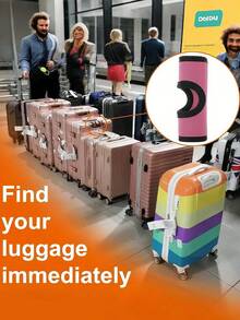 1个多色行李箱拉杆套，带包装标识，独特镂空设计，保护双手免受伤害，适用于纽扣式行李箱，是机场旅行的理想之选，男女通用，是度假、暑假、返校季的必备旅行装备 - 彩色 - 查看 2