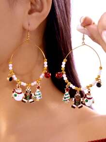 1 Pair Christmas Snowman, Gingerbread Man, Christmas Tree & Pearl Earrings
