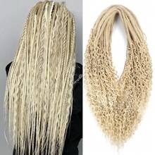 24 Inch 30 Strands Dreadlock Extensions Sets,3 In 1 Mixed Synthetic Dreads Extensions, Black Straight&Curly&Boho Handmade Dreads Hippie Style Dreadlocks For Woman - Multicolor - View 19