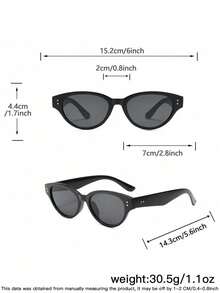 1 PC Teen's 14-16Y Metal Hinge Sunglasses Casual Oval Frame Eyewear Suitable For Holiday Outing And Daily Life Clothing Accessories - Multicolor - View 11