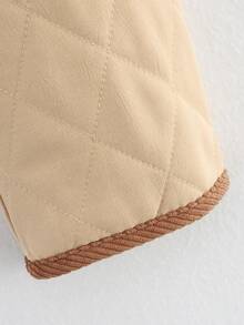 Women's Cotton Jacket 2025 Winter Fashion Casual Pocket Rhombus Plaid Street Style Cotton Coat For Women