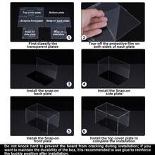 Clear Display Case, Acrylic Box Assemble Dustproof Box Showcase For Collectibles, Crafts - Clear 9.8x5.9x13.7inch - View 7