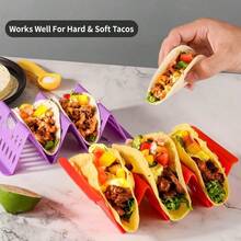 ‌12-Piece Nesting Taco Serving Set - Stackable Interlocking Dinnerware With Non-Slip Base - Space-Saving Dishwasher-Safe Shell Holders For Mexican Night Outdoor Party Food Truck Game Day Buffet Entertaining‌ - Set of 6 - View 4
