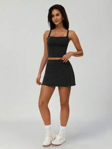 MASKERT Sports Vest' Women's Sports Vest Running Fitness Sports Vestyoga Clothes Home Commutingleisure Comfortable Skin Friendly - 黑色 - 查看 6