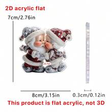 1 pieza Adorno colgante de Papá Noel de acrílico, decoración colgante en 2D apta para decorar el árbol de Navidad, regalos de Navidad.