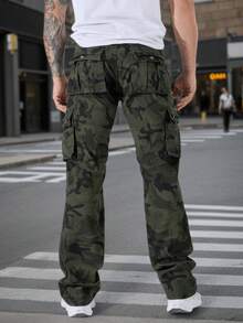 Herren Camouflage Cargo Hose, Outdoor Sport Funktional, 2025 Neue Mode Streetwear, Gratis Gürtel, Lässig Outdoor Lässig, Militärstil, Mehrtaschig, Hochwertig