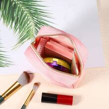 1 Pc Women Waterproof Makeup Bag For Business Travel Vacation Camping Beige - 粉色 - 查看 5