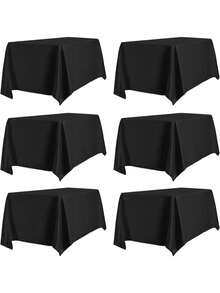 6 paquets de nappe blanche 57 x 120 pouces, nappe en satin résistante aux taches et aux faux plis pour les tables rectangulaires de 6 à 8 pieds, nappe en polyester pour les tables de salle à manger, les mariages, les fêtes, les banquets et le camping - Multicolore - Voir 6