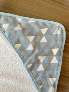 Hooded Polyester Baby Bath Towel Without Lining - Blue Diamond - View 2