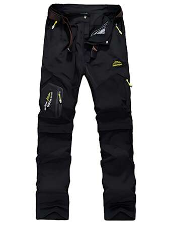 Summer Quick-Dry Outdoor Hiking Pants With Detachable Leg Zipper, Convertible To Shorts Trousers For Trekking, Climbing, Sports