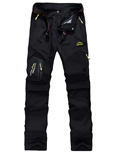Summer Quick-Dry Outdoor Hiking Pants With Detachable Leg Zipper, Convertible To Shorts Trousers For Trekking, Climbing, Sports