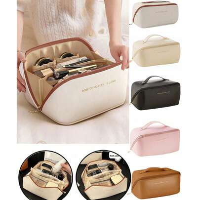 Túi du lịch đa năng, Túi đựng mỹ phẩm chống thấm nước bằng da PU, Túi trang điểm hai lớp dung tích lớn, Túi đựng mỹ phẩm, Túi đựng đồ vệ sinh cá nhân, Túi trang điểm du lịch & gia đình, Túi đựng đồ trang điểm, Phụ kiện du lịch, Túi xách, Trang trí phòng, Bàn trang điểm, Túi đựng mỹ phẩm, Túi đựng đồ, Quà tặng cho nữ, Quà Giáng sinh, Quà tặng sáng tạo cho phụ nữ, Túi nhỏ, Túi đựng mỹ phẩm, Vật dụng cần thiết khi đi du lịch