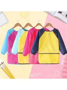 1 件绘画围裙、学生艺术绘画围兜、防水绘画围裙、长袖 M 码双面绘画罩衫、绘画和用餐围兜、艺术用品