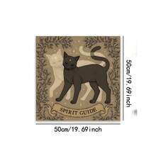 1 pezzo Telo per tarocchi a tema gatto nero - Telo in poliestere per tarocchi, guarigione cristallina, stregoneria, astrologia, carte divinatorie, giochi da tavolo e forniture per feste, tappetino per lettura delle carte, tovaglia da tavolo per feste | Tema mistico | Tovaglia durevole, decorazione - MHLR009 - Visualizzare 16