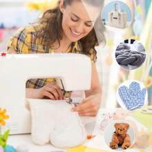 半包涤纶果冻卷地毯棉，针刺工艺，适合绗缝、缝纫和 DIY 工艺品 - 白色 - 查看 3