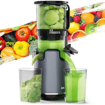 ✨Cold Press Juicer | 5.3" XL Chute Whole Fruits No-Cut | Self-Feeding Tech | 1.7L Large Capacity | High Juice Yield & Easy Clean | Black Luxury For Healthy Morning Drinks​​