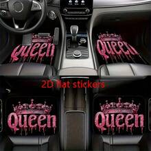 1pc Universal Queen Crown Pattern Car Trunk Mat, Made Of Durable Polyester Fiber, Car Carpet, Purple Black Background Interior - one-size - View 6