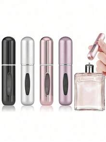 4pcs 5ml Refillable Perfume Bottles, Mini Portable Aluminum Spray Bottle For Perfume Perfume Bottle Perfume Refillable Bottle - 彩色 - 查看 1