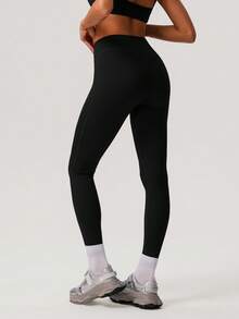 Sodalemon Women Running Workout No Front Seam Buttock Lifting Light Weight Eu Size Training Yoga Pants Casual Outdoor Sport Leggings Tights Black Spring - Black - View 7