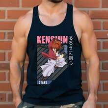 PLAYERA SIN MANGAS DEPORTIVA ANIME SAMURAI KENSHIN HIMURA OLIMPICA OH547 - Negro - Ver 1