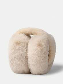 1个多色可折叠耳罩，毛绒保暖耳罩，加厚耳套，冬季适用，女士款，颜色随机