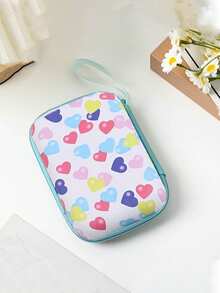 1 件 EVA 时尚可爱花卉印花手持数码配件收纳包适用于电缆耳机充电器和其他数码配件便携式保护套豹纹猎豹印花充电器保护套移动电源手机充电器数码相机配件 - 彩色 - 查看 16