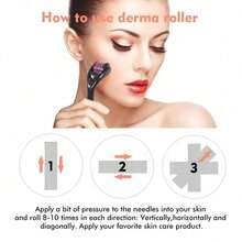 1pc Derma Roller Micro Needles Titanium Mezoroller Microneedle Roller For Face Skin Care Hair Loss Treatment - 黑色 - 查看 7