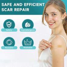 Silicone Scar Sheets, Silicone Scar Tape Strips(1.6"X 60" Roll-1.5M), Professional Away Sheets For Surgical Scars, Keloid, C-Section, Burn Et - trắng - Xem 5