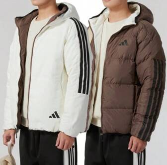 Adidas 겨울용 남성용 리버서블 다운 재킷 신제품