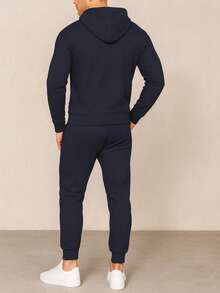 CONJUNTO PANTALON Y SUDADERA PARA USO DIARIO CASUAL TERMICO HOT FASHION - Azul Marino - Ver 2