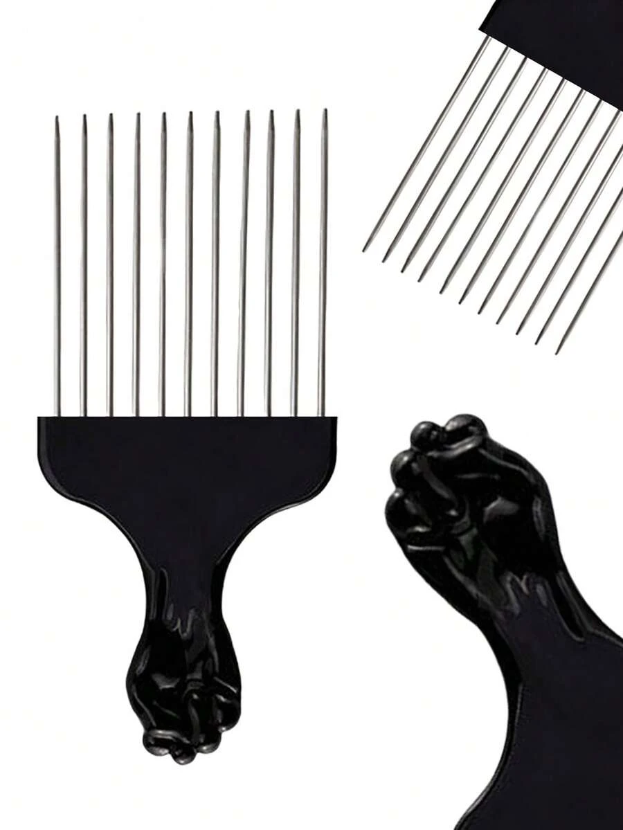 1支黑色金属非洲发梳 - C818 发刷、梳子、护发工具、沙龙美容美发产品及配件、返校季、旅行度假返校季必备品、万圣节造型工具、刷子、发梳、解结梳、球形梳、迷你发梳套装、木梳、发梳、迷你发梳、解结梳、美发产品、美发工具、美发用品、护发、卷发梳、美发设备、旅行必备品、发型、美发、发梳、背梳、造型梳、卷发梳、边缘梳、发梳、梳发、发梳套装、梳发、卷发梳、解结梳、女士发梳、头发、旅行、美发产品、美发工具、美发用品、理发师、理发师配件、理发店、美发设备 - 黑色 - 查看 1