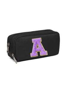 Kids Customized Letter Large Capacity Pencil Case - Black - View 20
