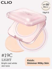 Clio K-Beauty KILL COVER MESH GLOW ESSENTIAL CUSHION FOUNDATION SET,15g*2 [Refill Included] , SPF50+ PA++++, Flawless Glass Skin, Glowy Skin Makeup, Moisturizing & Hydrating, No Powder Feeling, Lightweight, Buildable Coverage, ,Korean Makeup - 19C LIGHT - View 3