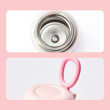 Miniso 1 buah Botol Minum Vakum Berinsulasi Tutup Flip Ajaib Stainless Steel 316, Kapasitas Besar 500ml/16.91oz, Desain Tutup Flip, Isolasi Tahan Lama, Cocok untuk Penggunaan Sehari-hari - Berwarna merah muda - View 4