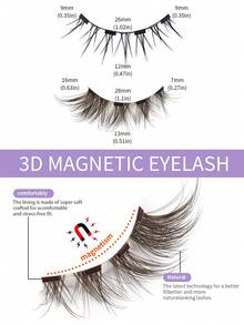 MAANGE Bộ 2 cặp mi giả từ tính, kèm nhíp, có thể tái sử dụng, mi dày đan chéo, thiết kế tự nhiên, phù hợp để sử dụng hàng ngày, đi làm, học tập, du lịch, dự tiệc và các dịp khác. - màu đen - Xem 6