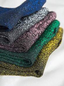 1/3/5 Pairs Women Metallic Thread Mid-Calf Socks, Breathable & Moisture-Wicking, Spring & Autumn