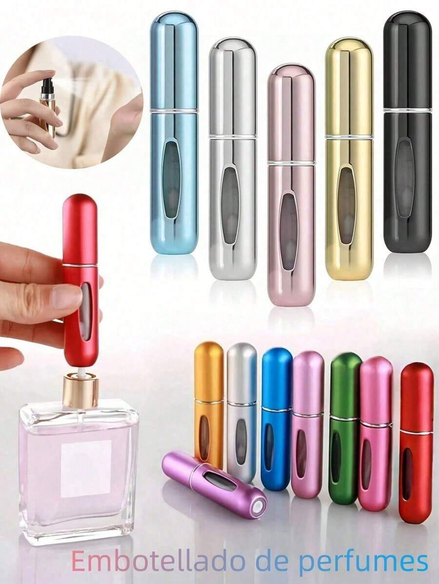 10pcs/Set 5ml Refillable Perfume Atomizer, Organizer Pouches Mini Portable Spray Bottles, Cologne Mist Sprayer, Leak-Proof Mini Perfume Bottle. Suitable For Night Out, Travel, Party And Dates. Packaging Bags Perfume Refillable Bottle - Nhiều màu - Xem 1