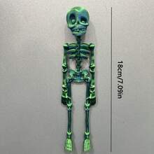 1 szt. Magnetyczny, ruchomy magnes na lodówkę w kształcie szkieletu – wzór czaszki w stylu vintage, odpowiedni do dekoracji kuchni/jadalni, zabawny prezent na Halloween/Boże Narodzenie, lekki dodatek do domu, zabawny wzór - Wielokolorowe - Zobacz 1