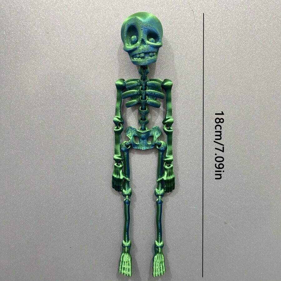 1 szt. Magnetyczny, ruchomy magnes na lodówkę w kształcie szkieletu – wzór czaszki w stylu vintage, odpowiedni do dekoracji kuchni/jadalni, zabawny prezent na Halloween/Boże Narodzenie, lekki dodatek do domu, zabawny wzór - Wielokolorowe - Zobacz 1