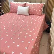 Double Bedspread Piquet Heart Printed Bedspread 3 Pieces - Tea Rose - View 6