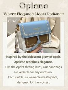 Fashionable Crossbody Bag For Women, Lightweight And Business Shoulder Bag, Casual Handbag, Contrasting Color, Small Square Bag, Wide Shoulder Strap, Perfect For Office, College, Work, Business, Commute, Outdoors, Travel, Outings - 彩色 - 查看 10