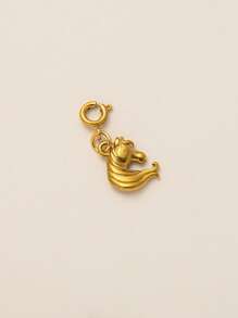 1pcINS Fashionable And Exquisite Cute And Simple Lucky Clover Pizza Butterfly Starfish Goldfish Boots Whale Tail DIY Pendant, Plated With 18K Gold, Not Easy To Oxidize, Suitable For Wives And Mothers To Freely Match. - Multicolor - View 21