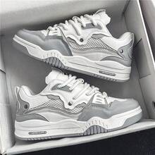 男鞋2025春秋季新款复古休闲运动鞋夏季防滑厚底运动鞋 - 淺灰色 - 查看 1