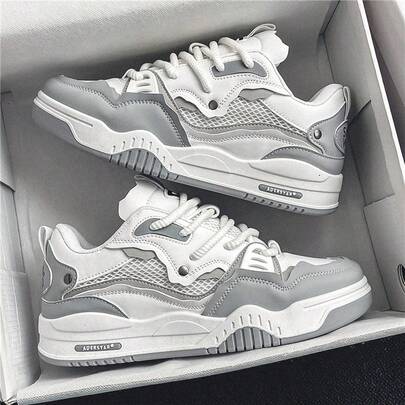 Zapatos de hombre 2025 Nuevos zapatos deportivos casuales de estilo retro para primavera y otoño, zapatillas de plataforma antideslizantes para verano